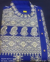 BLUE FANCY COTTON EMBROIDERED PANJABI