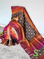 ZARI BORDER TASSAR HAND PAINT SAREE7