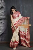 ZARI BORDER TASSAR HAND PAINT SAREE37