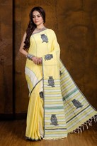 KHESH COTTON APPLIQUE WORK DSG 1 SAREE