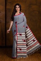 KHESH COTTON APPLIQUE WORK DSGN 6 SAREE