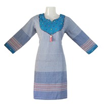 Gamcha Kurti with French Knot Work