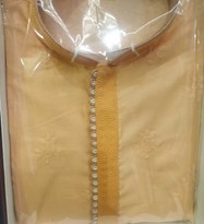 LEMON Colour Fancy Collar Patty Embroidered Panjabi