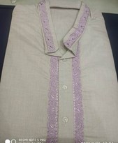 LIGHT PURPLE COLOUR EMBROIDERED COTTON PANJABI